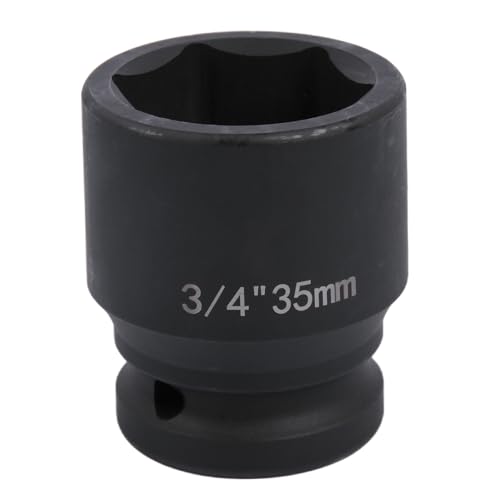 Uxney 35mm Sechskant Steckschlüsselein ,3/4 Zoll 6-Punkte Standard Schlagschrauber Nuss aus Chrommolybdän-Legierungsstahl, Metrik Uxney 35mm Sechskant Steckschlüsselein ,3/4 Zoll 6-Punkte Standard Schlagschrauber Nuss aus Chrommolybdän-Legierungsstahl, Metrik von Uxney