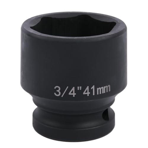 Uxney 41mm Sechskant Steckschlüsselein ,3/4 Zoll 6-Punkte Standard Schlagschrauber Nuss aus Chrommolybdän-Legierungsstahl, Metrik Uxney 41mm Sechskant Steckschlüsselein ,3/4 Zoll 6-Punkte Standard Schlagschrauber Nuss aus Chrommolybdän-Legierungsstahl, Metrik von Uxney