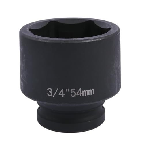 Uxney 54mm Sechskant Steckschlüsselein ，3/4 Zoll 6-Punkte Standard Schlagschrauber Nuss aus Chrommolybdän-Legierungsstahl, Metrik von Uxney
