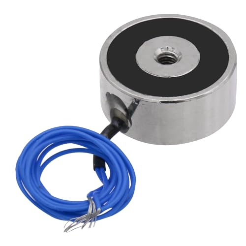 Uxney DC 12V 50N 11LB/5Kg Saug-Halte-Sauger Runder Elektromagnet Magnet-Hubzylinder 25 x 11 mm von Uxney