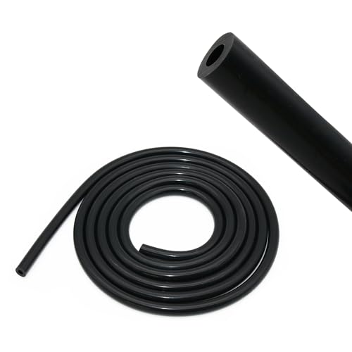 Uxney Hochtemperatur Silikonschlauch - Schwarz, 4mm ID, 3 Meter Länge - Unterdruckschlauch für Kühlwasser, Kühlmittel, Turbosysteme-Kühlmittelschläuche- Gummischläuch von Uxney