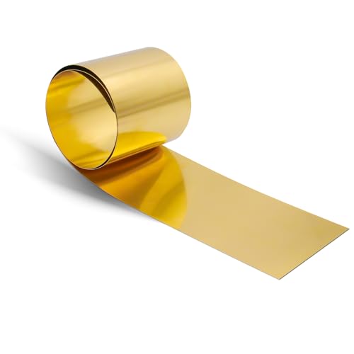 Uxney Messingblech, Messingplatte Goldfolienbleche Messingblechrolle 1000mm x 100mm x 0.3mm für Kunsthandwerk, elektrische Reparaturen, DIY-Projekte Uxney Messingblech, Messingplatte Goldfolienbleche Messingblechrolle 1000mm x 100mm x 0.3mm für Kunsthandwerk, elektrische Reparaturen, DIY-Projekte von Uxney