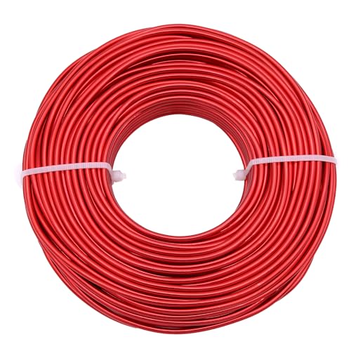 Uxney Schmuckdraht,2mm Dicke Aluminium Basteldraht, Schmuckherstellungsdraht, Metalldraht für Bastelarbeiten, Aluminiumdraht, Draht, DIY, Metallhandwerk, Kunstdrähte (Rot, 30Meter) von Uxney