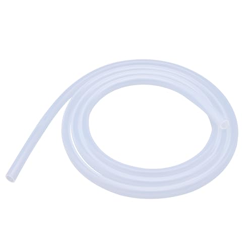 Uxney Silikonschlauch - Transparenter Gummischlauch für Haushalt, Trinkwasser, Industrie - 4mm ID x 7mm OD, 1.5mm Wandstärke, 2 Meter Länge von Uxney