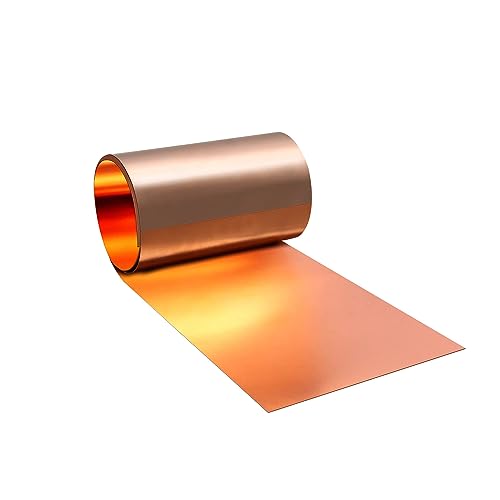Uxney kupferband Kupferblechrolle, Kupferblech 1000 x 150 x 0.05 mm, anwendbar für verschiedene Hausreparatur- und Heimwerkerprojekte von Uxney