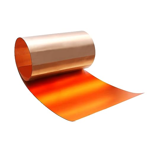 Uxney kupferband Kupferblechrolle, Kupferblech 1000 x 200 x 0.3 mm, anwendbar für verschiedene Hausreparatur- und Heimwerkerprojekte von Uxney