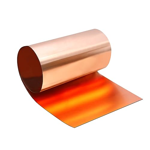 Uxney kupferband Kupferblechrolle, Kupferblech 1000 x 300 x 0.1 mm, anwendbar für verschiedene Hausreparatur- und Heimwerkerprojekte von Uxney