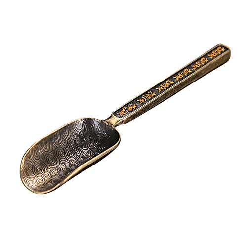 Teelöffel, chinesische exquisite Emaille, Bronze, Vintage, lose Blätter, Messlöffel, Halter für Teelöffel (1) von UxradG