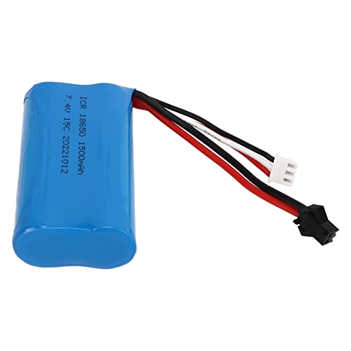 7,4 V 1500 mAh Verbesserter Akku, SM-Kopf, genaue hohe Entladungsleistung, RC-Ersatzteile, umweltfreundlich, sicher für RC-Flugzeuge von Uxsiya