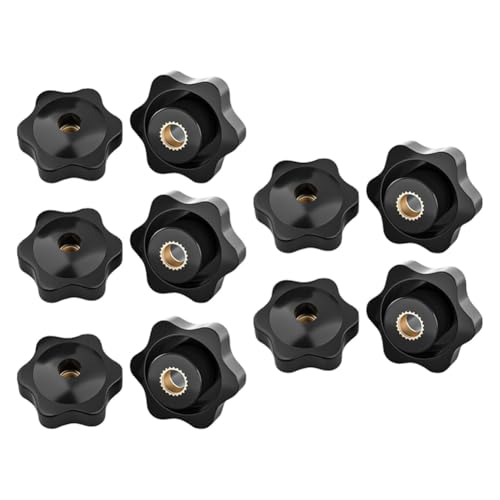 Uxsjakjsd 10er-Pack Pflaumenblüten-Muttern mit Gummikopf, Von Hand Festzuziehen, Schwarze Flügelmuttern, Mechanische Flügelmuttern mit Stern M6 Uxsjakjsd 10er-Pack Pflaumenblüten-Muttern mit Gummikopf, Von Hand Festzuziehen, Schwarze Flügelmuttern, Mechanische Flügelmuttern mit Stern M6 von Uxsjakjsd