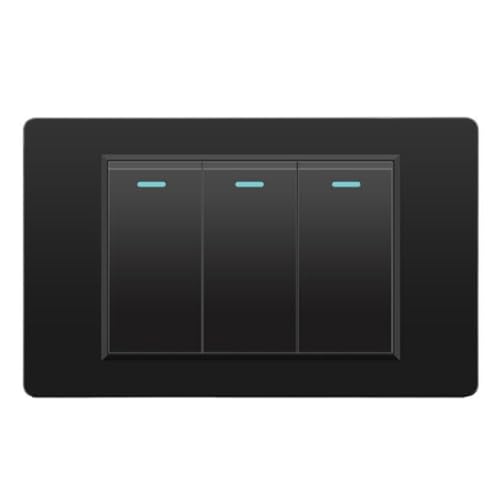 Uxsjakjsd 118 Mmx72mm Wand Elektrischer Schalter Lichtschalter 3 Gang 2 Wege mit Gemütlichem Glasschalter Mechanischer Knopfschalter Schwarz 3gang 2way Uxsjakjsd 118 Mmx72mm Wand Elektrischer Schalter Lichtschalter 3 Gang 2 Wege mit Gemütlichem Glasschalter Mechanischer Knopfschalter Schwarz 3gang 2way von Uxsjakjsd