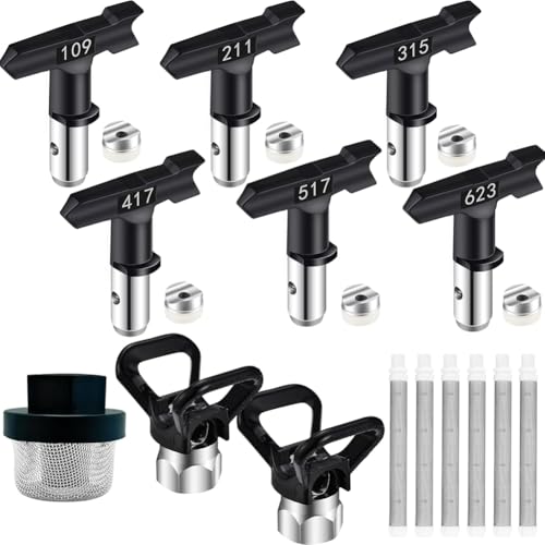 Uxsjakjsd 15-Teiliges Farbenset mit 6 Umkehrbaren Spitzen, 1 Einlassfilter und 2 Stück Düsenschutzkappen von Uxsjakjsd