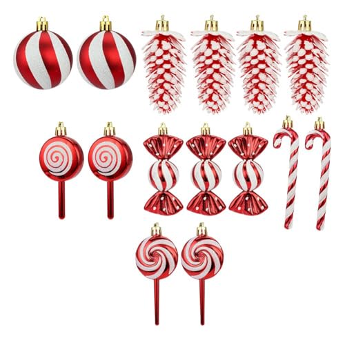 Uxsjakjsd 15-Teiliges Weihnachtsschmuck-Set mit Süßigkeitenmotiven, Weihnachtssüßigkeiten-Ornament, Festlicher Weihnachtsbaumschmuck für Zuhause, B Uxsjakjsd 15-Teiliges Weihnachtsschmuck-Set mit Süßigkeitenmotiven, Weihnachtssüßigkeiten-Ornament, Festlicher Weihnachtsbaumschmuck für Zuhause, B von Uxsjakjsd