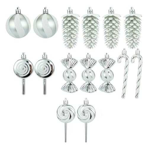 Uxsjakjsd 15-Teiliges Weihnachtsschmuck-Set mit Süßigkeitenmotiven, Weihnachtssüßigkeiten-Ornament, Festlicher Weihnachtsbaumschmuck für Zuhause, C von Uxsjakjsd