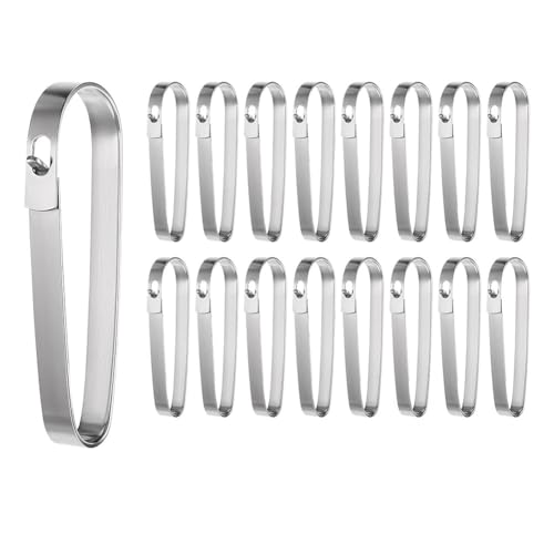Uxsjakjsd 16 STK. Edelstahl-Schildhalter-Clips für Immobilien, Langlebige Befestigungsclips von Uxsjakjsd