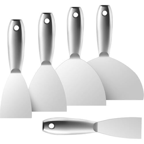 Uxsjakjsd 2 "3" 4 "6" 8 "Kittmesser -Set 5pcs Edelstahl -Schaber -Spackle -Messer, Tapeten -Schaber -Farbschaberwerkzeugwerkzeug von Uxsjakjsd