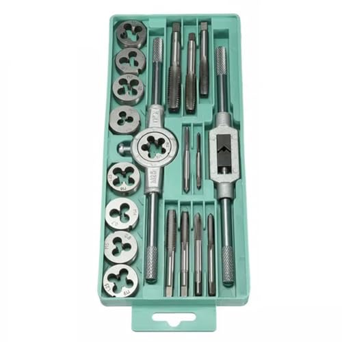 Uxsjakjsd 20-Teiliges Handwerkzeug-Set zum Beschichten Von Gewindebohrern, Gewindestopfen, Gewindebohrer, Schrauben, 1/16-1/2, M3- von Uxsjakjsd