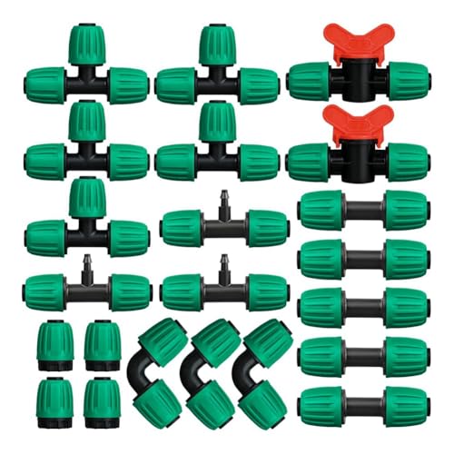 Uxsjakjsd 22-Teiliges Tropfbewässerungs-Anschlussset für 1/2-Rohre, Tropfbewässerungsrohrteile für Sprinklersysteme von Uxsjakjsd