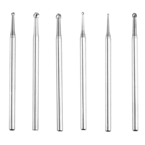 Uxsjakjsd 6 Stk. Große Klingenkugelfräser 3/32'' Schaft Runde Kugelform für die Schmuckherstellung 3/32'' Schaft Große Klingenkugelfräser von Uxsjakjsd