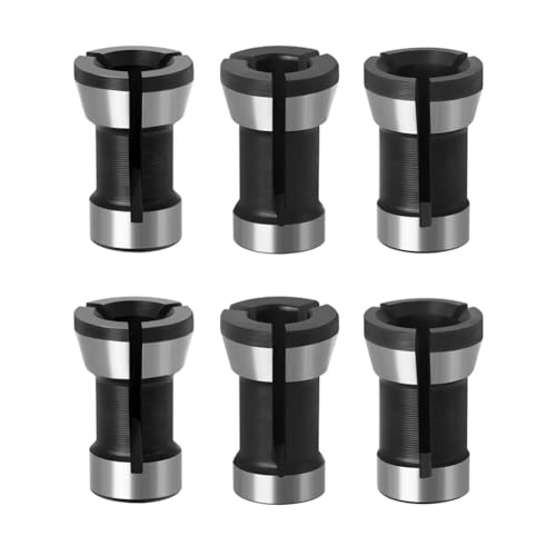 Uxsjakjsd 6-Teiliges Bohrfutter-Set, 6, 6,35, 8 mm, Bohrfutter, Gravieren, Trimmen, Elektromechanisches Hobeln, Fräserzubehör von Uxsjakjsd