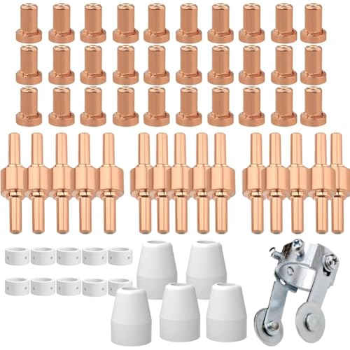 Uxsjakjsd 61pcs PT31 Plasma Schneiden Verbrauchsmaterials Kit Enthält eine Rollanleitung PT-31 FITS CUT-40 Cut-45 Cut-50d -40 CT-312 Düsenelektrode von Uxsjakjsd