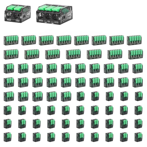 Uxsjakjsd 75pcs 2/3/5 Leiter Hebeldrahtanschlüsse, 24-12 AWG Schnellschub-In-Elektrik-Spleißverbinder-Kombinationskit von Uxsjakjsd