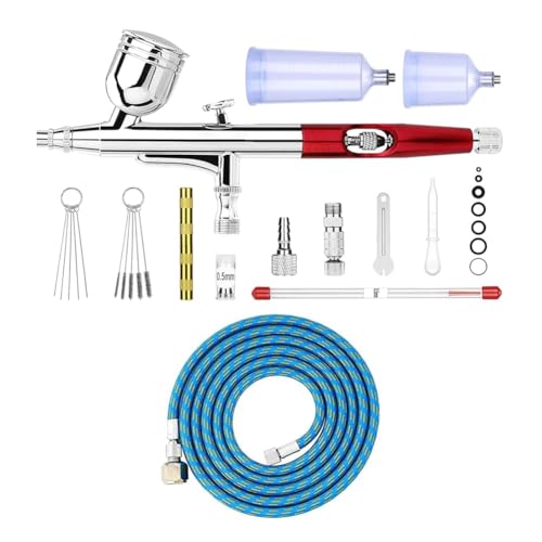 Uxsjakjsd Airbrush-Kit Doppel-Aktions-Airbrush mit 0,3/0,5mm Nadeln-Set 20cc/40cc Behälter Luftschlauch und Reinigungsset Uxsjakjsd Airbrush-Kit Doppel-Aktions-Airbrush mit 0,3/0,5mm Nadeln-Set 20cc/40cc Behälter Luftschlauch und Reinigungsset von Uxsjakjsd