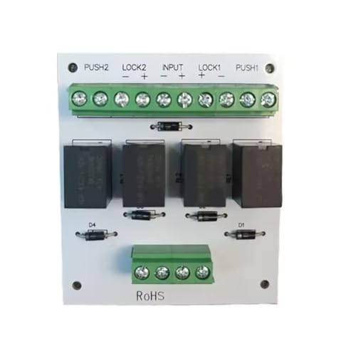 Uxsjakjsd Doppeltür-Verriegelungsrelaismodul für Türverriegelungssystem, Ausfallsicheres Schloss, 69L X 60B X 15H (mm), für Ausgangskontrolle von Uxsjakjsd