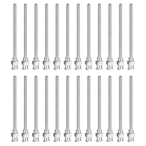 Uxsjakjsd Dosiernadeln mit Stumpfer Spitze, 24 Stück 2 Edelstahl-Flüssigkeitsdosiernadeln mit Köderverschluss 12 G von Uxsjakjsd