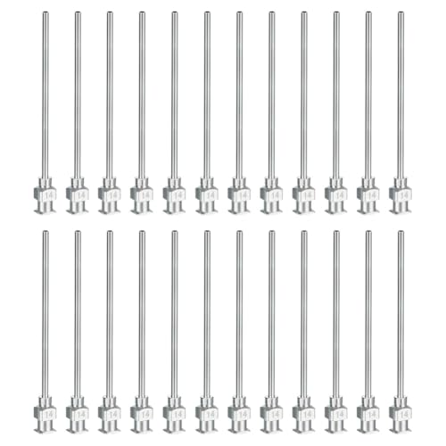 Uxsjakjsd Dosiernadeln mit Stumpfer Spitze, 24 Stück 2 Edelstahl-Flüssigkeitsspendernadeln mit Köderverschluss 14 G Uxsjakjsd Dosiernadeln mit Stumpfer Spitze, 24 Stück 2 Edelstahl-Flüssigkeitsspendernadeln mit Köderverschluss 14 G von Uxsjakjsd