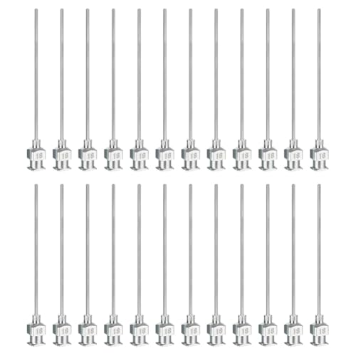 Uxsjakjsd Dosiernadeln mit Stumpfer Spitze, 24 Stück 2 Edelstahl-Flüssigkeitsspendernadeln mit Köderverschluss 18 G von Uxsjakjsd