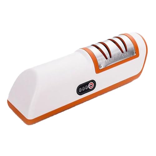Uxsjakjsd Elektrischer Küchenmesserschärfer, Multifunktional, Automatisch, 4 Gänge, Elektrischer Messerschärfer, Küchenzubehör, Orange von Uxsjakjsd