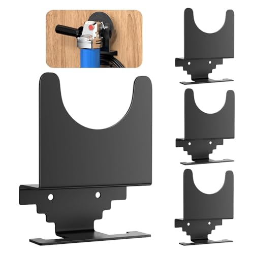 Uxsjakjsd Essentielles 4-Teiliger Winkelmühle Ständer mit Scheibenhakenregal und Drahtlager, Wandmontiert für Einfachen Zugang von Uxsjakjsd