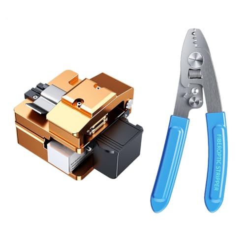 Uxsjakjsd FTTH Faserkaltanschluss -Werkzeug S09 Glasfaser -Spalt+ Lichtleuchte Faserfusion Splicerschneider mit Staubbehälter von Uxsjakjsd