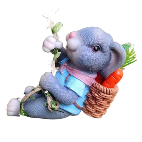Uxsjakjsd Gartendekor Harz Hasen Statue Garten Hängeschmuck Perfekt für Terrasse und Rasen. von Uxsjakjsd
