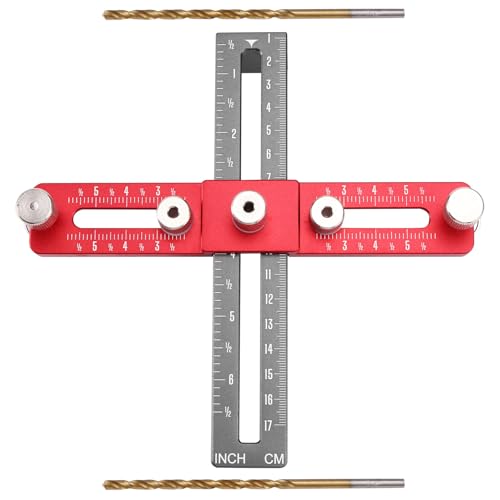 Uxsjakjsd Griffloch-Positionierer Holzbearbeitung Lochschneidwerkzeug Schubladengriff-Türgriff-Installationshilfen Holzbearbeitungs-Installationshilfen Holzlochöffner Rot + Uxsjakjsd Griffloch-Positionierer Holzbearbeitung Lochschneidwerkzeug Schubladengriff-Türgriff-Installationshilfen Holzbearbeitungs-Installationshilfen Holzlochöffner Rot + von Uxsjakjsd