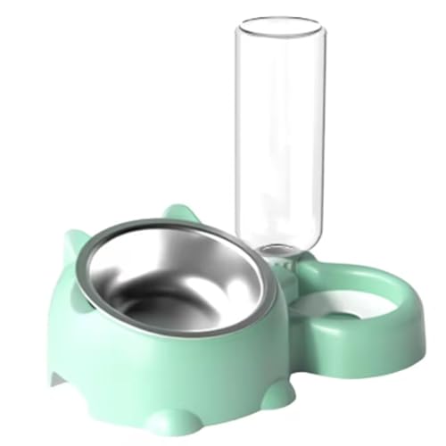 Uxsjakjsd Katzenfutter und Wasserschüssel Set Katzenfutter und Wasserspender Set Katzenfutterschale Grün Grün von Uxsjakjsd