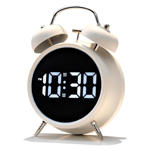 Uxsjakjsd Kleine Digitale Nachtuhr für Schlafzimmer, Retro -Metallglockenalarm, Große Zahlen mit Hintergrundbeleuchtung für von Uxsjakjsd