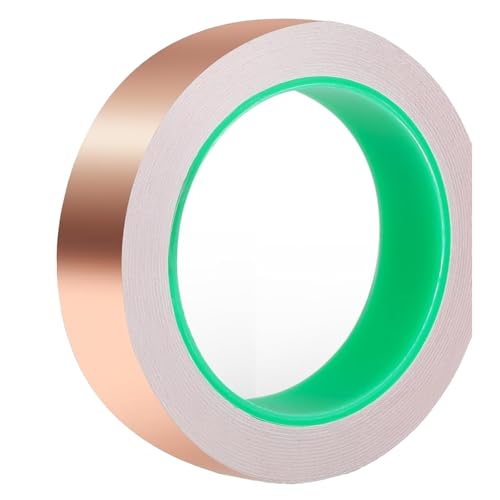 Uxsjakjsd Kupferband, Kupferfolienband (1 X 72,2 Fuß), Kupferband mit Leitfähigem Klebstoff, Kupferfolienband für Buntglasgitarren von Uxsjakjsd