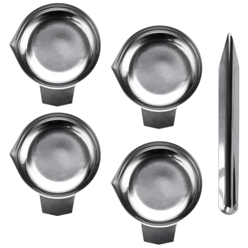Uxsjakjsd Mini Digital Skala Pan Tably 4PCS Metallwaagepulverpfannen mit Schaufeln und Elektronischen Maßstäben zum Nachladen, Wiegen Von Geschirr von Uxsjakjsd