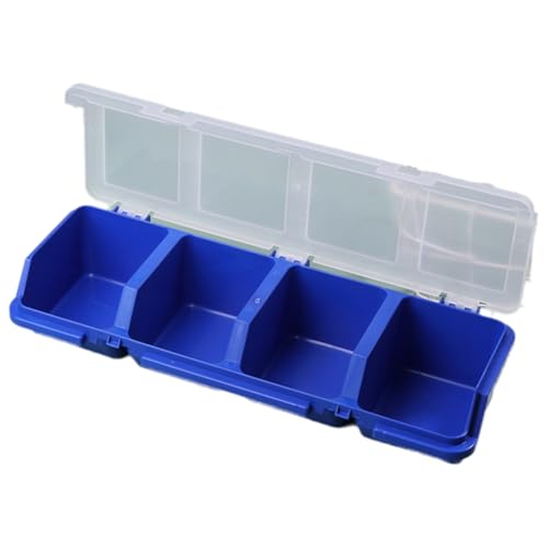 Uxsjakjsd Teile Aufbewahrungsbox Schraube Organizer Box Kunststoff Deckel 4 Fach Anzeige Blau von Uxsjakjsd