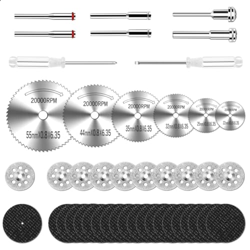 Uxsjakjsd Trennscheiben-Set für Rotationswerkzeuge, Harz-Trennscheiben und 545 Diamant-Trennscheiben zum Schneiden Von, Metall und Kunststoff Uxsjakjsd Trennscheiben-Set für Rotationswerkzeuge, Harz-Trennscheiben und 545 Diamant-Trennscheiben zum Schneiden Von, Metall und Kunststoff von Uxsjakjsd