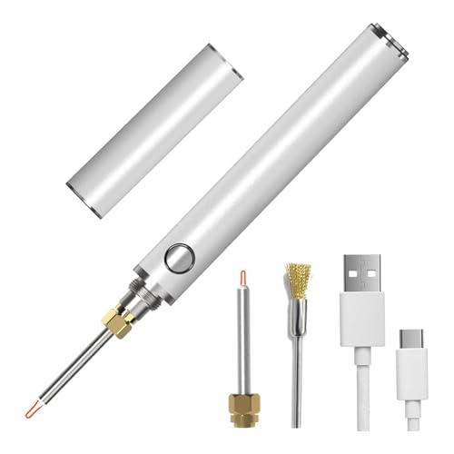 Uxsjakjsd USB-Doppelheizfäden Burneron-Touch-Schmelze und 2 Austauschbare Spitzen, Wiederaufladbare Kabellose Fadenzapper für Saite von Uxsjakjsd