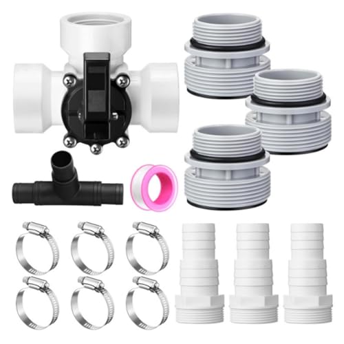 Uxsjakjsd Umwandlungseinsatz für Pool -Wartungsteil 1,5 "3 -Wege -Ventil mit Schlauchadaptern, Schlauchklemmen, Dichtungsringen für Filter 517c von Uxsjakjsd