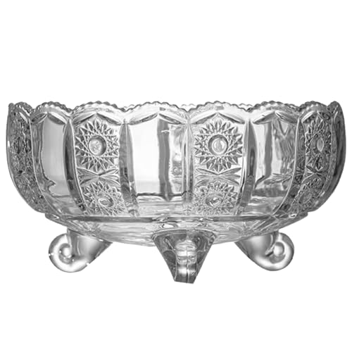 Uxsjakjsd Vintage-Bowle Aus Kristallglas, 3000 Ml, Schwere und Robuste Bowle für Tischdekorationen auf Partys von Uxsjakjsd