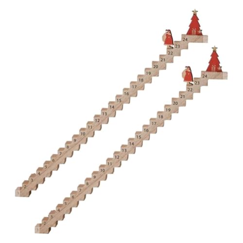 Uxsjakjsd Weihnachtskalender zum Treppensteigen Aus, Countdown-Kalender für die des Weihnachtsmanns, Countdown-Dekoration für Weihnachten (2 Stück) von Uxsjakjsd