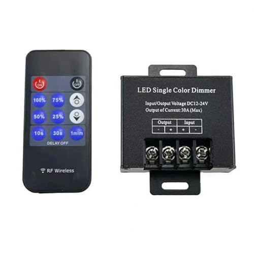 Uxsjakjsd Wireless für LED-Einzelfarben-Dimmer-Controller mit 11-Tasten-Remote-Brightness-Verstellschalter für DC12V-24V für LED-Streifen Uxsjakjsd Wireless für LED-Einzelfarben-Dimmer-Controller mit 11-Tasten-Remote-Brightness-Verstellschalter für DC12V-24V für LED-Streifen von Uxsjakjsd