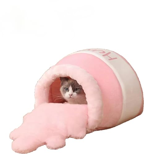 Honigtopf Katzenbett mit abnehmbarem und waschbarem Kissen – 3D-Cartoon-Halbgeschlossenes warmes Haustiernest, weiche PP-Baumwolle, Schlafhaus für Kätzchen, kleine Hunde, gemütliche Nutzung im Honigtopf Katzenbett mit abnehmbarem und waschbarem Kissen – 3D-Cartoon-Halbgeschlossenes warmes Haustiernest, weiche PP-Baumwolle, Schlafhaus für Kätzchen, kleine Hunde, gemütliche Nutzung im von UzeEnde