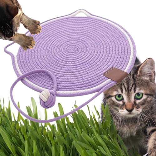 Kratzmatte für Katzen, gewebtes Baumwollseil, Kratzunterlage mit Spielzeugball, waschbar, langlebig, Haustierbett, rutschfest, für Innenkatzen, zum Schlafen, Spielen, schützt Sofa, Couch, Wandteppich Kratzmatte für Katzen, gewebtes Baumwollseil, Kratzunterlage mit Spielzeugball, waschbar, langlebig, Haustierbett, rutschfest, für Innenkatzen, zum Schlafen, Spielen, schützt Sofa, Couch, Wandteppich von UzeEnde