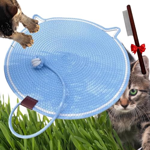Kratzmatte für Katzen, gewebtes Baumwollseil, Kratzunterlage mit Spielzeugball, waschbar, langlebig, Haustierbett, rutschfest, für Innenkatzen, zum Schlafen, Spielen, schützt Sofa, Couch, Wandteppich Kratzmatte für Katzen, gewebtes Baumwollseil, Kratzunterlage mit Spielzeugball, waschbar, langlebig, Haustierbett, rutschfest, für Innenkatzen, zum Schlafen, Spielen, schützt Sofa, Couch, Wandteppich von UzeEnde